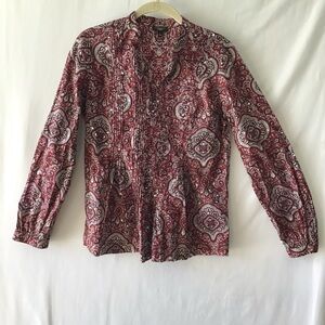 Red Paisley Long-Sleeve Shirt